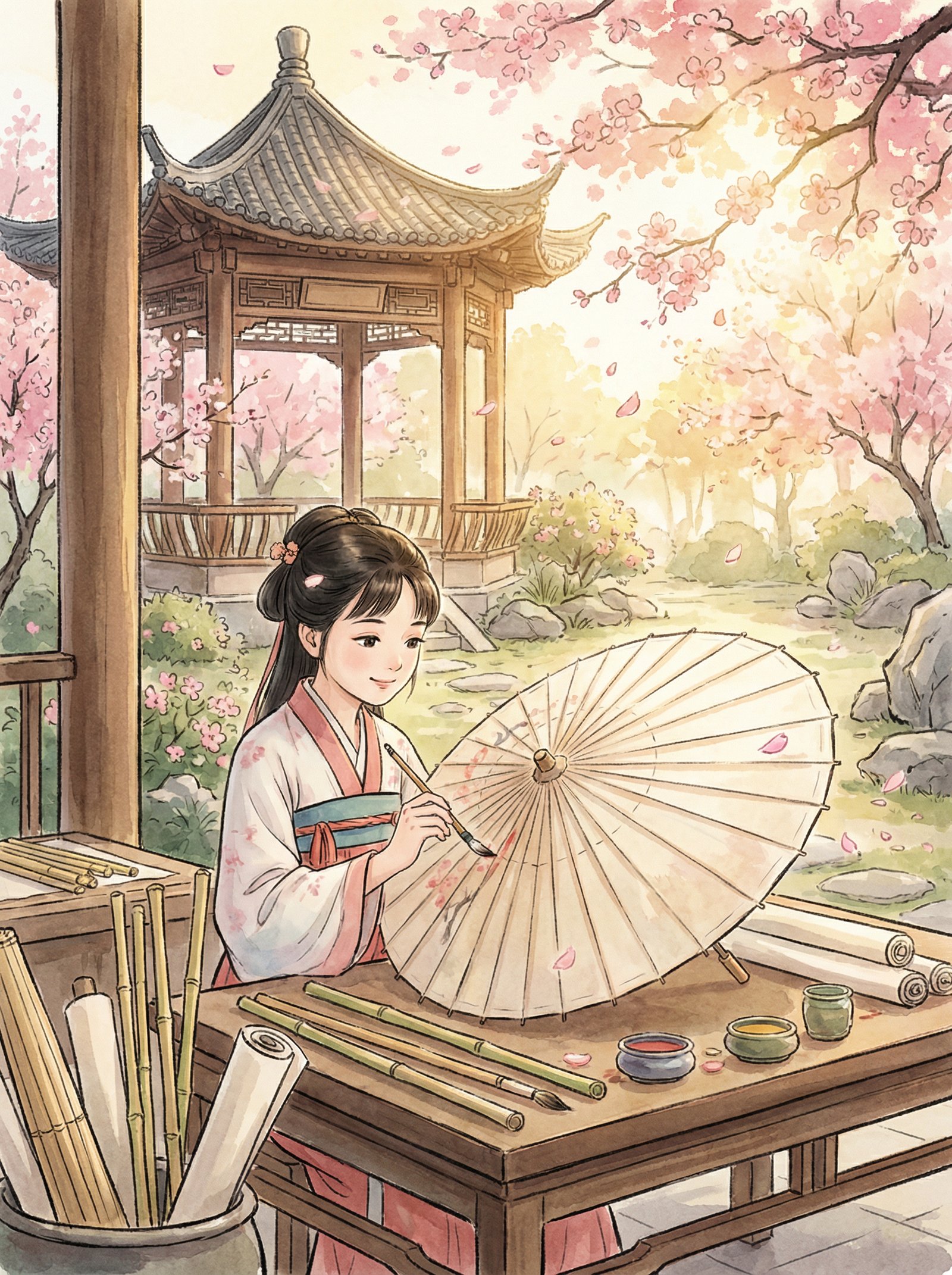 抖音风动漫-纸伞匠心